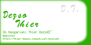 dezso thier business card